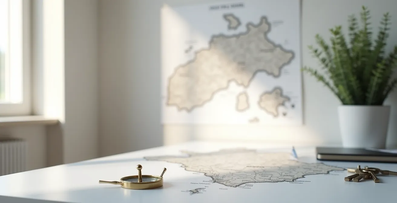 Carte stylisée de la région PACA montrant différentes zones de gestion locative