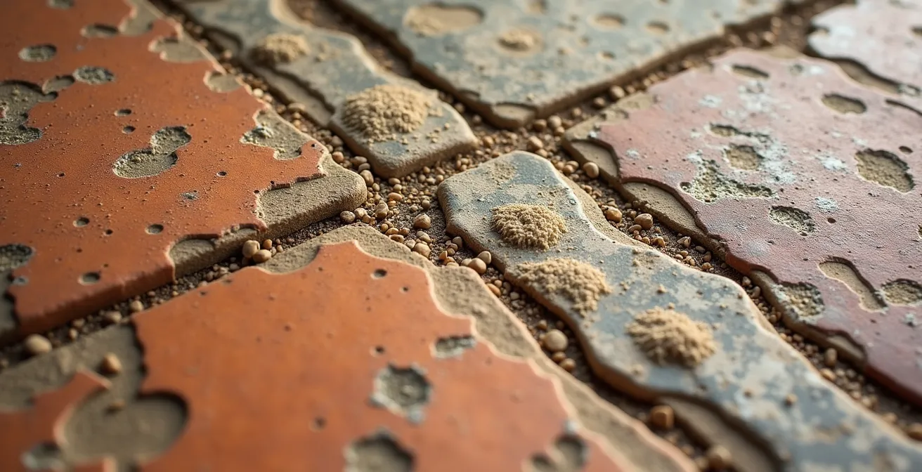 Vue macro détaillée de matériaux d'entretien pour villa méditerranéenne