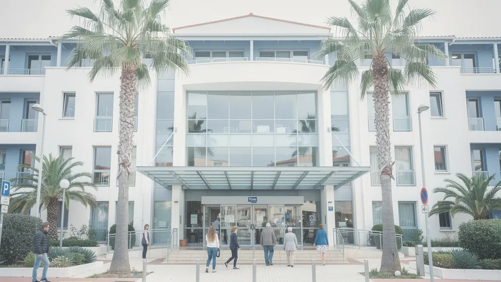 Façade moderne d'un centre hospitalier sur la côte varoise