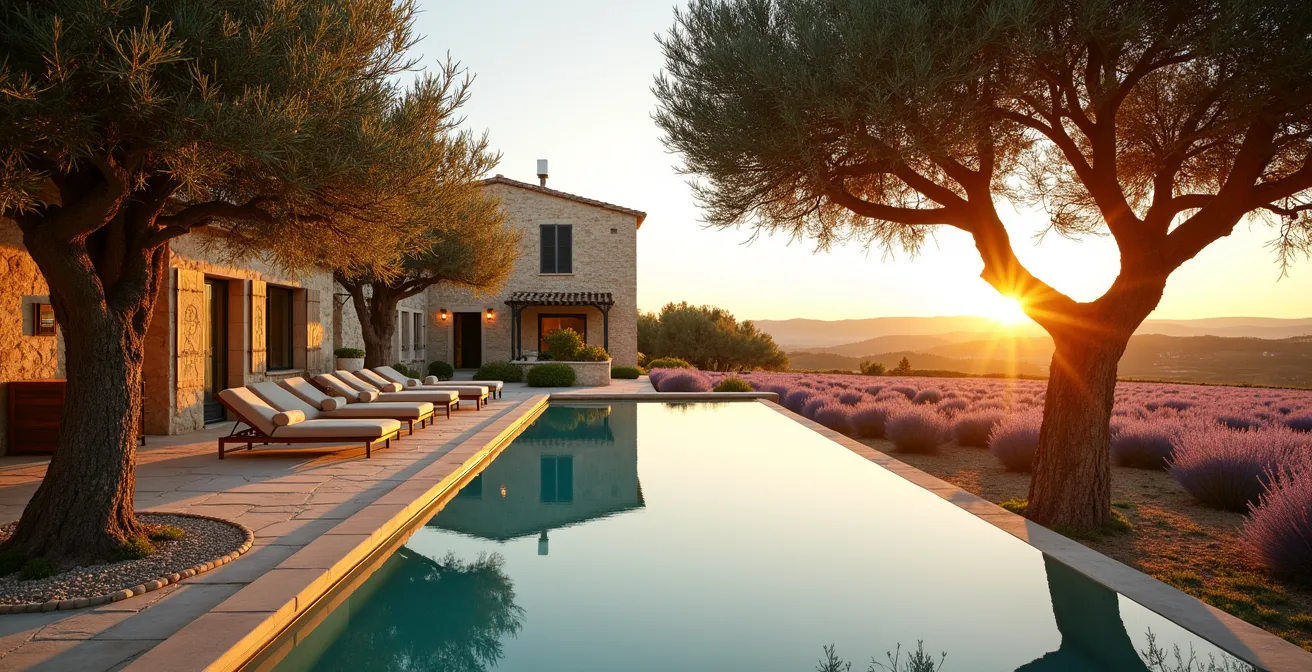 Mas provençal de prestige avec oliveraie et piscine à débordement surplombant les collines