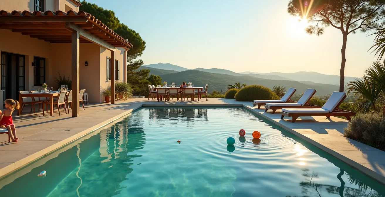Villa provençale avec grande terrasse et piscine privée surplombant les collines de Sainte-Maxime